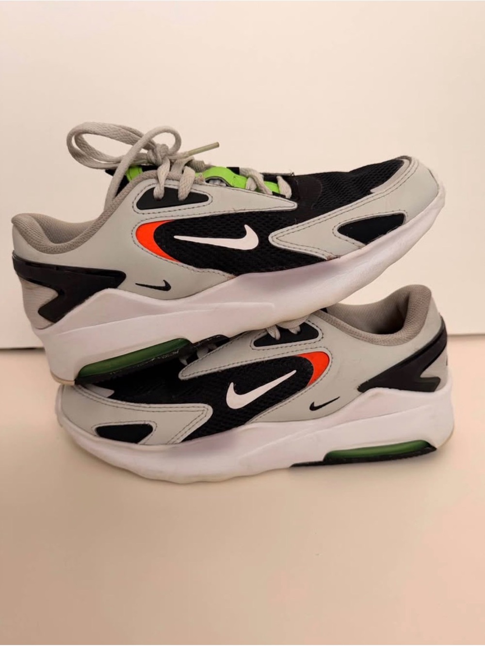 Nike Kids Air Max Sneakers - Black, Gray, Orange & Green Accents